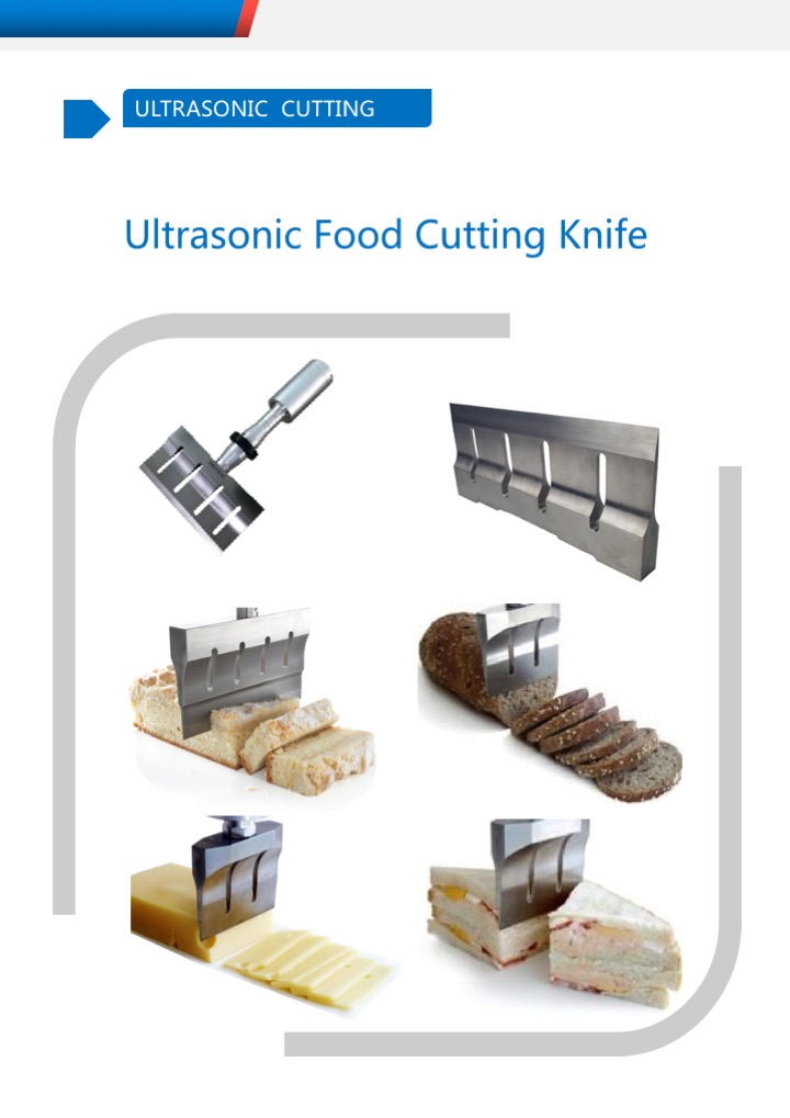 Ultrasonic food cutting blade application