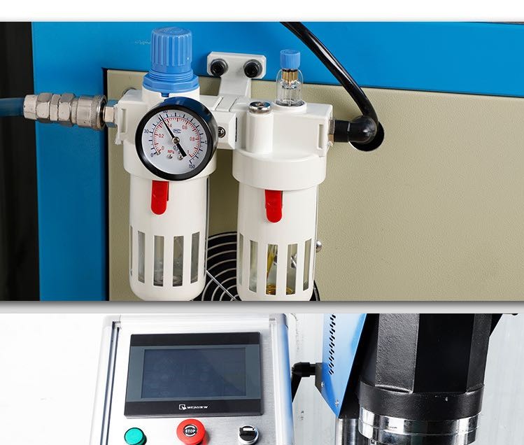Regulated air supply and control panel of the welding machine