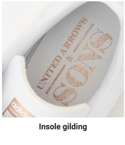 Insole marked with a hot stamping die
