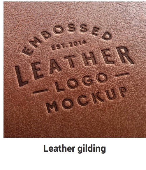 Leather strap marked with a heated die