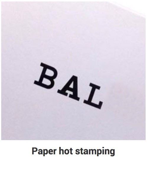 Paper marked with a hot stamping die
