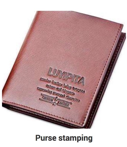 Purse marked with a hot stamping die