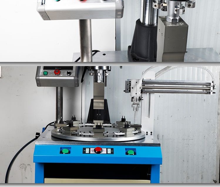 Turntable base and control panel of the rotary spin welding machine