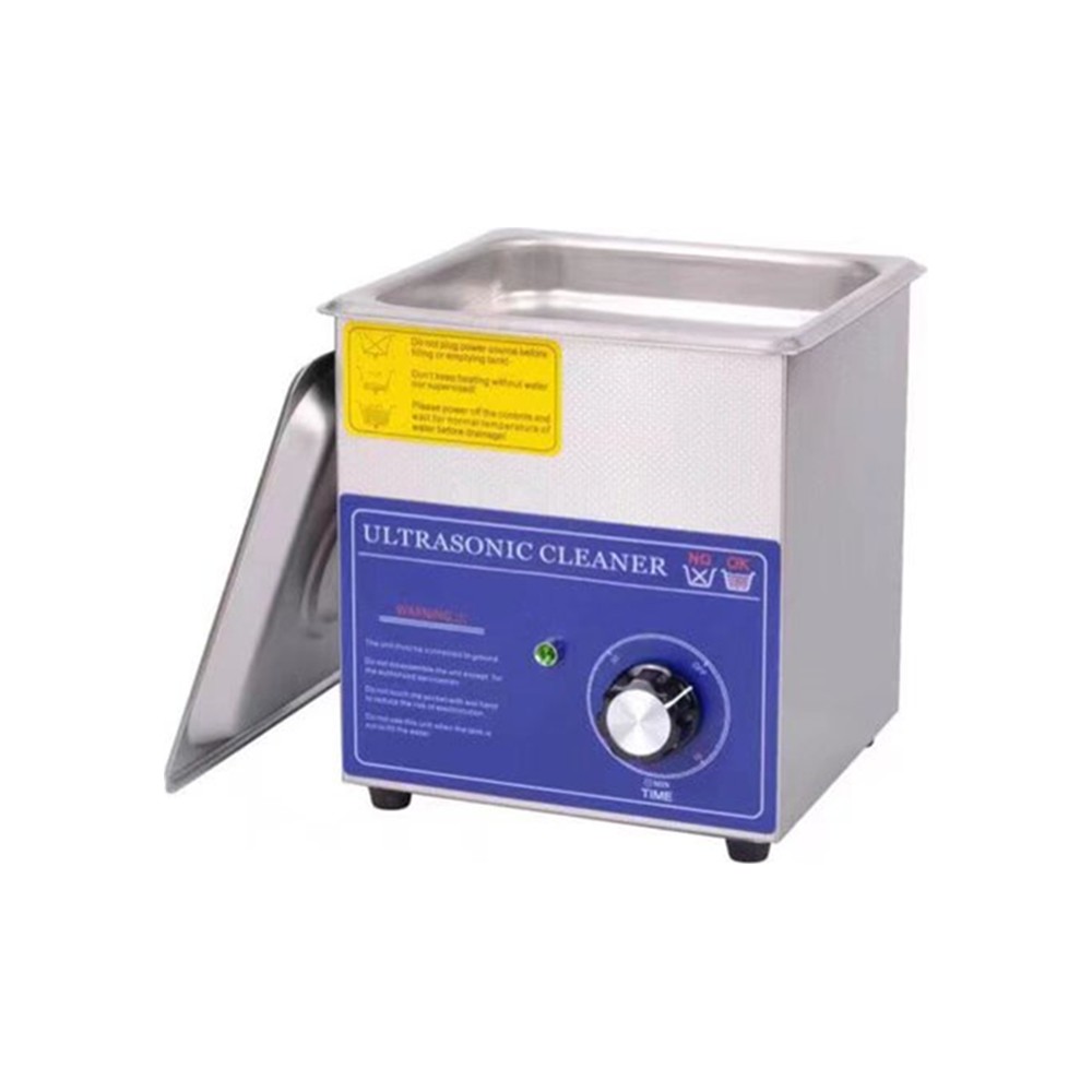 Bench-top ultrasonic jewelry cleaning machine with heated stainless-steel tank, lid and timer control
