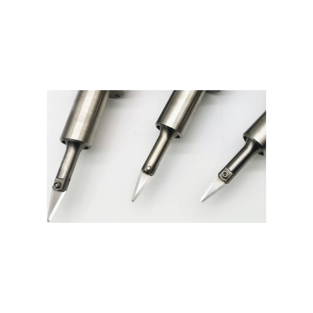 Machine-mounted ultrasonic cutting knives for robot and fixture mounting