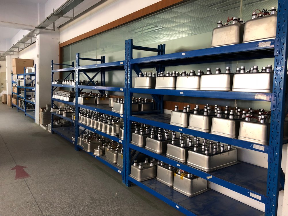 Finished ultrasonic machines staged in the warehouse