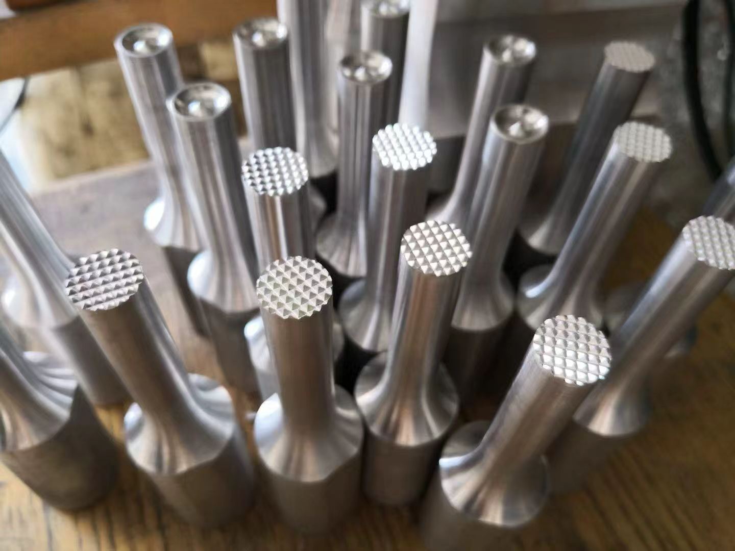 A run of custom ultrasonic horns made in the INTOP tool shop